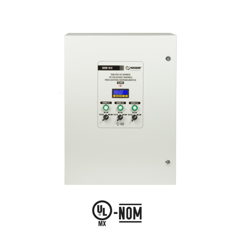 10V-04-50-220 NASSAR, TABLERO PARA HIDRONEUMATICO DE VELOCIDAD VARIABLE MODELO 10V UN VARIADOR POR CADA BOMBA  & ITEM-002488