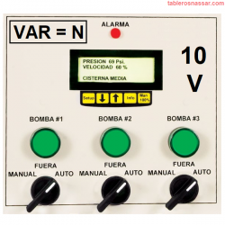 10V-N-10-440 10Hp Tablero Control de Bombeo - Hidroneumático Velocidad Variable 1 Variador por Bomba
