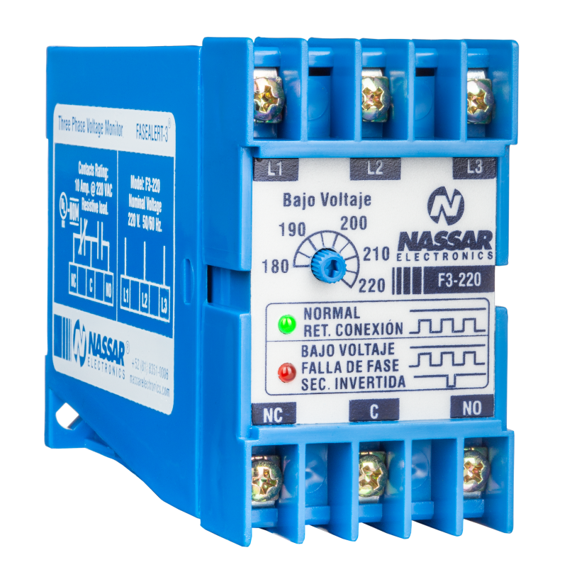F3-440  NASSAR, PROTECTOR DE FALLA DE VOLTAJE TRIFÁSICO FASEALERT-3 ESTÁNDAR EN 440 V & ITEM-002113